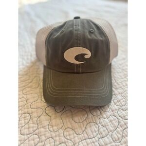 Costa Del Mar Mens Trucker Hat Olive Green Mesh Back Adjustable Fishing Cap
